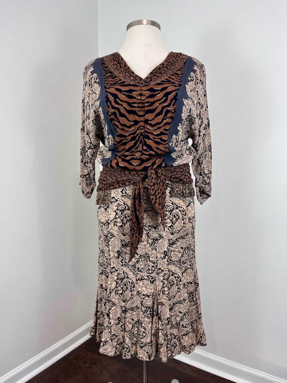 VTG 1990s Boho Mixed-Print Dress